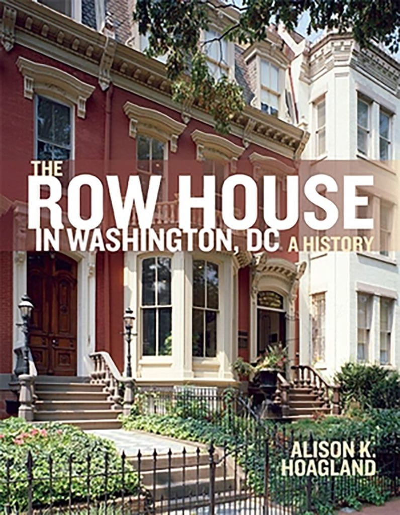 Book cover showing an photograph of a row house taken from the street. Over the image is the book title written in white letters